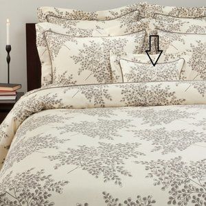 $295! NWT Ann Gish Fanelie Taupe 100% SILK Boudoir (16" x 12") Pillow Sham
